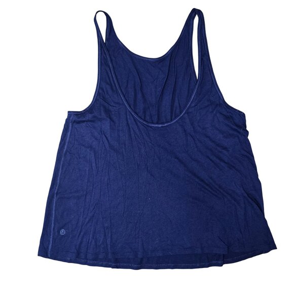 Lululemon Blue Relaxed Fit Tank Top Womens Size XL Cotton Blend - Picture 6 of 6